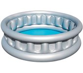 Tradineur - piscina hinchable color gris, 512 litros de capacidad, incluye: parche de reparación. 43 x 152 cm (altura x diámetro)