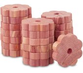 Relaxdays pack 20 anillos antipolillas, madera de cedro, protección contra polillas para ropa y el armario, natural