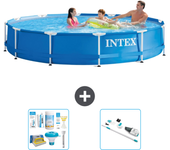 Paquete de piscina - intex - alrededor - 366x366x76 cm + accesorios a1603