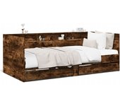 Maison exclusive - sofá cama con cajones sin colchón roble ahumado 90x190 cm