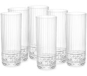 Pack de 6 vasos america 20's bormioli 40cl con relieve transparente