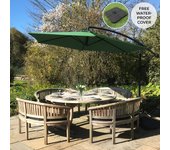 Sombrilla voladiza 3m 300cm con base cuadrada mecanismo manivela cubierta lmpermeable gratis parasol colgante terraza