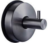 Ganchos con ventosa para toallero de baño, 2 perchas con ventosa de acero inoxidable, sin perforación, negro cepillado