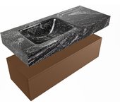 Mondiaz alan-dlux 110cm mueble de baño rust 1 cajón. con lavabo cloud izquierda sin orificios color lava