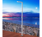 Imex - ducha piscina exterior acero s.316 | ducha terraza exterior con rociador cuadrado 40x40cm | outdoor shower para jardin | serie alabama acero