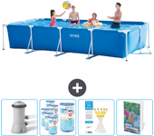 Paquete de piscina - intex - rectángulo - 450x220x84 cm + accesorios cb123