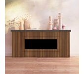 Mueble chimenea eléctrico preparado para insertable eléctrico sined ispica 1500w, en madera lacada marrón y encimera grafito.