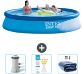 Paquete de piscina - intex - alrededor - 396x396x84 cm + accesorios cb74