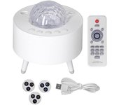 Lámpara de proyector de trípode led con cielo estrellado, bluetooth, música, luz de proyector alimentada por usb, múltiples efectos de iluminación par