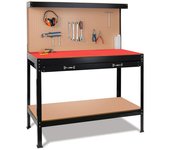 Mesa de trabajo 120x60x150 con tapete rojo