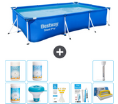 Paquete de piscina - bestway - rectángulo - 300x201x66 cm + accesorios