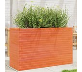 Jardinera cera marrón 110x40x68,5 cm madera maciza de pino