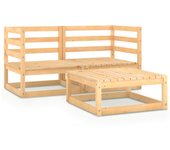 Juego de muebles de jardín 3 piezas | conjunto de comedor | conjunto de descanso madera maciza de pino cfw642247