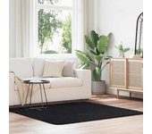 Alfombra peluda de pelo largo navarra negra 160x160cm poliéster