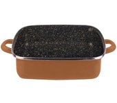Magefesa copper tartera cuadrada 27 sin tapa de vidrio, acero esmaltado vitrificado, en cobre, inducción y lavavajillas
