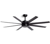 Techbrey ventilador de techo silencioso hidra negro 157cm motor dc mando a distancia, sin luz