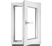 ‎bauplaza - ventana pvc ancho x alto 400 x 700 mm 40 x 70 cm derecha blanca vidrio transparente - doble cristal oscilobatiente