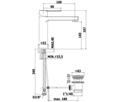 Paffoni west series lavabo mezclador mediano ws074kcr