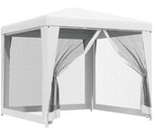 Tienda de jardín | carpa para celebraciones con 4 paredes de malla blanco 2,5x2,5m cfw310778