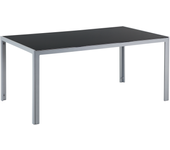 Beliani mesa de jardín catania 160 cm 91 cm vidrio negro