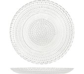 6x platos de postre h&h venere transparentes 21cm vidrio