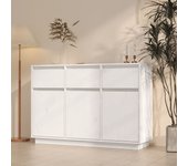 Aparador | aparador de comedor | armario de cocina de madera maciza de pino blanco 110x34x75 cm cfw41549