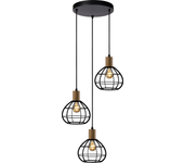 Lámpara colgante de techo de metal color negro con 3 tulipas e27 40w. (disponible conjunto de lámparas) ref. 5037/3b