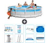 Paquete de piscina - intex - alrededor - 427x427x107 cm + accesorios a2709