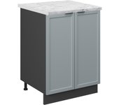 Vicco mueble bajo de cocina fame-line, azul claro-gris, 60 cm , et mármol