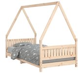 Cama individual | cama para adultos | estructura de cama infantil madera maciza de pino 90x190 cm cfw466998