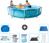 Paquete de piscina - intex - alrededor - 305x305x76 cm + accesorios a1320
