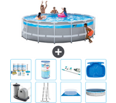 Paquete de piscina - intex - alrededor - 488x488x122 cm + accesorios a2725