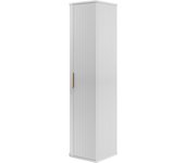 Mueble de baño, blanco mate, manijas: oro, 35,5 x 139 x 31,5 cm