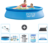 Paquete de piscina - intex - alrededor - 244x244x61 cm + accesorios a429