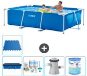 Paquete de piscina - intex - rectángulo - 260x160x65 cm + accesorios a71