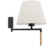 Faro ron - aplique de pared con pantalla gris, e27