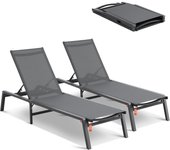 Vevor tumbonas de aluminio para exteriores, ajustables en 5 posiciones, plegables para un fácil almacenamiento, ideales para patio, playa, piscina