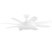 Ventilador de techo con luz orbegozo cp 133140, motor dc, 6 velocidades, 8 aspas, temporizador, mando a distancia, 140 cm diámetro, 55 w