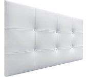 Dhome cabecero de cama acolchado capitoné 8cm de grosor. cabezal tapizado polipiel cabeceros de cama matrimonio e individual (blanco, 105cm)