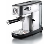 Cafetera espresso ariete 1381 de metal con manómetro gris