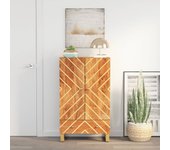 Aparador | aparador de comedor | armario de cocina de madera maciza mango marrón y negro 60x33,5x100 cm cfw67683