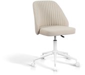 Silla de oficina en tejido con ruedas, modelo charlotte de hispanohogar, color beige