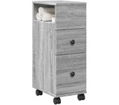 Maison exclusive - armario de baño estrecho con ruedas madera gris sonoma