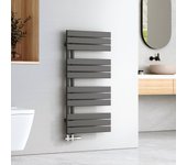 Emke secador de toallas plano de agua caliente, secador de toallas conexión lateral para, antracita 1041x500mm 529watts