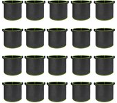 Bolsas de cultivo de plantas de 20 piezas, bolsas de cultivo no tejidas gruesas, asas dobles de borde negro de 40*30cm (10 galones)