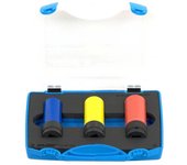 Unior 619965 - juego de 3 vasos de impacto de 1/2 para llantas alu en caja de plástico de 17 a 21 mm serie 231/4ppb