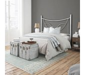 Cama de hierro y medio cuadrado con estructura de cama de hierro tulip blanco 126x202x h117 cm