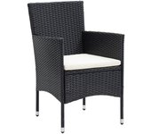4 piezas sillas de comedor para jardín | silla de exterior | sillon jardín ratán sintético negro cfw599616