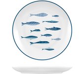 6x plato de fruta h&h atlantic en porcelana decorada 20 cm