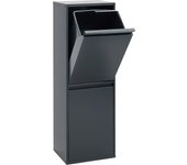 Arregui basic cr204-b cubo de basura y reciclaje de acero de 2 cubos, mueble de reciclaje, 2 x 17 l (34 l), gris oscuro antracita
